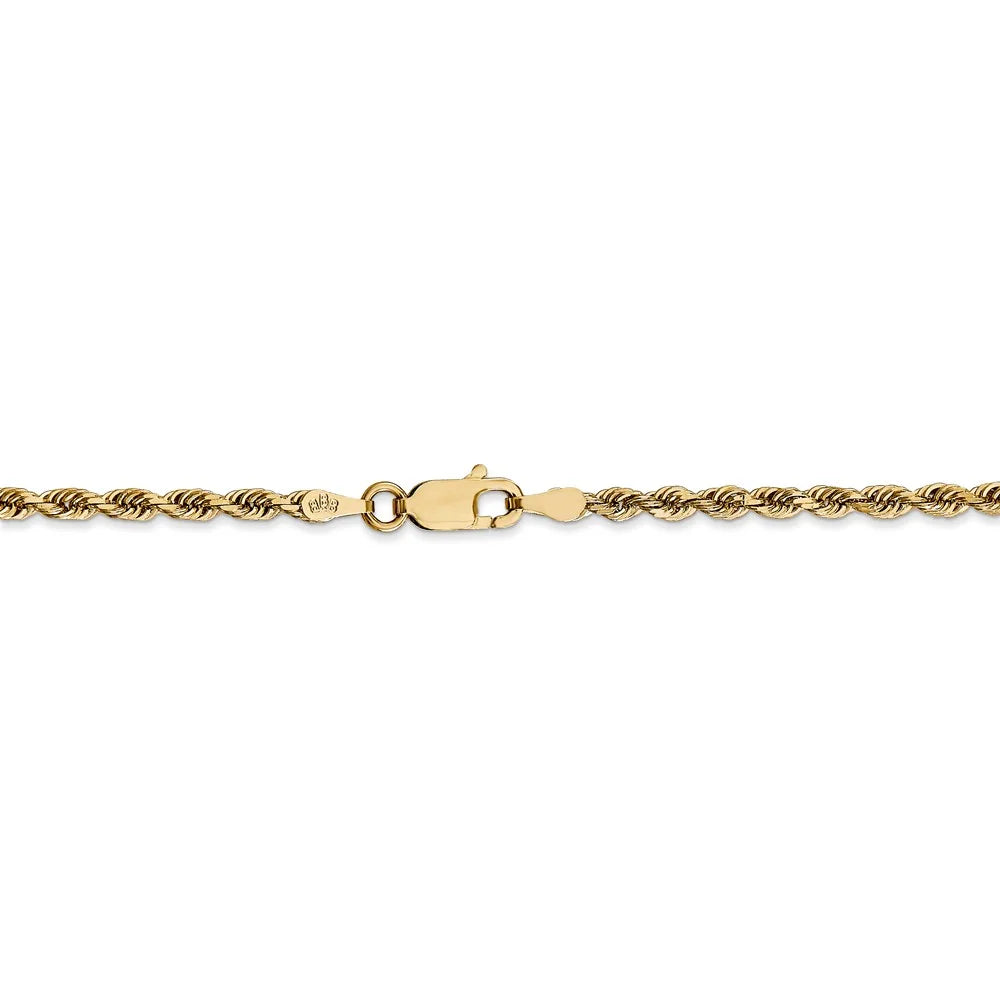 14kt Yellow Gold Diamond Cut Rope Chain 30 inch Lobster Clasp J93727