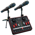 Podcast Equipment Bundle with Two E300 Studio Condenser Microphones and G1 Audio Interface Sound Board Voice Changer V8904