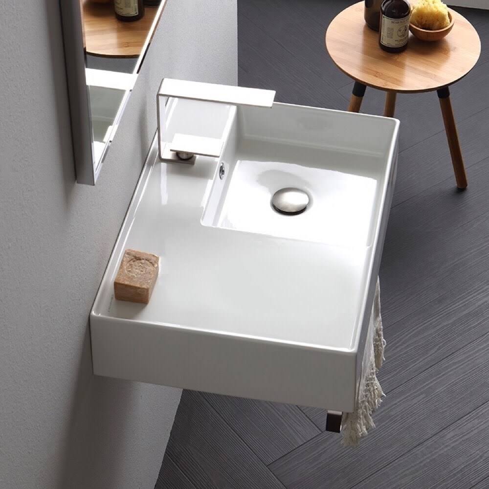 White Three Hole Bathroom Sink Z905
