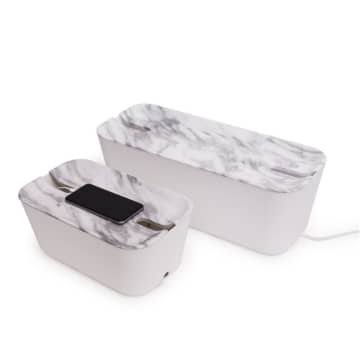 White Marble Medium Cable Tidy Organizer Y45857