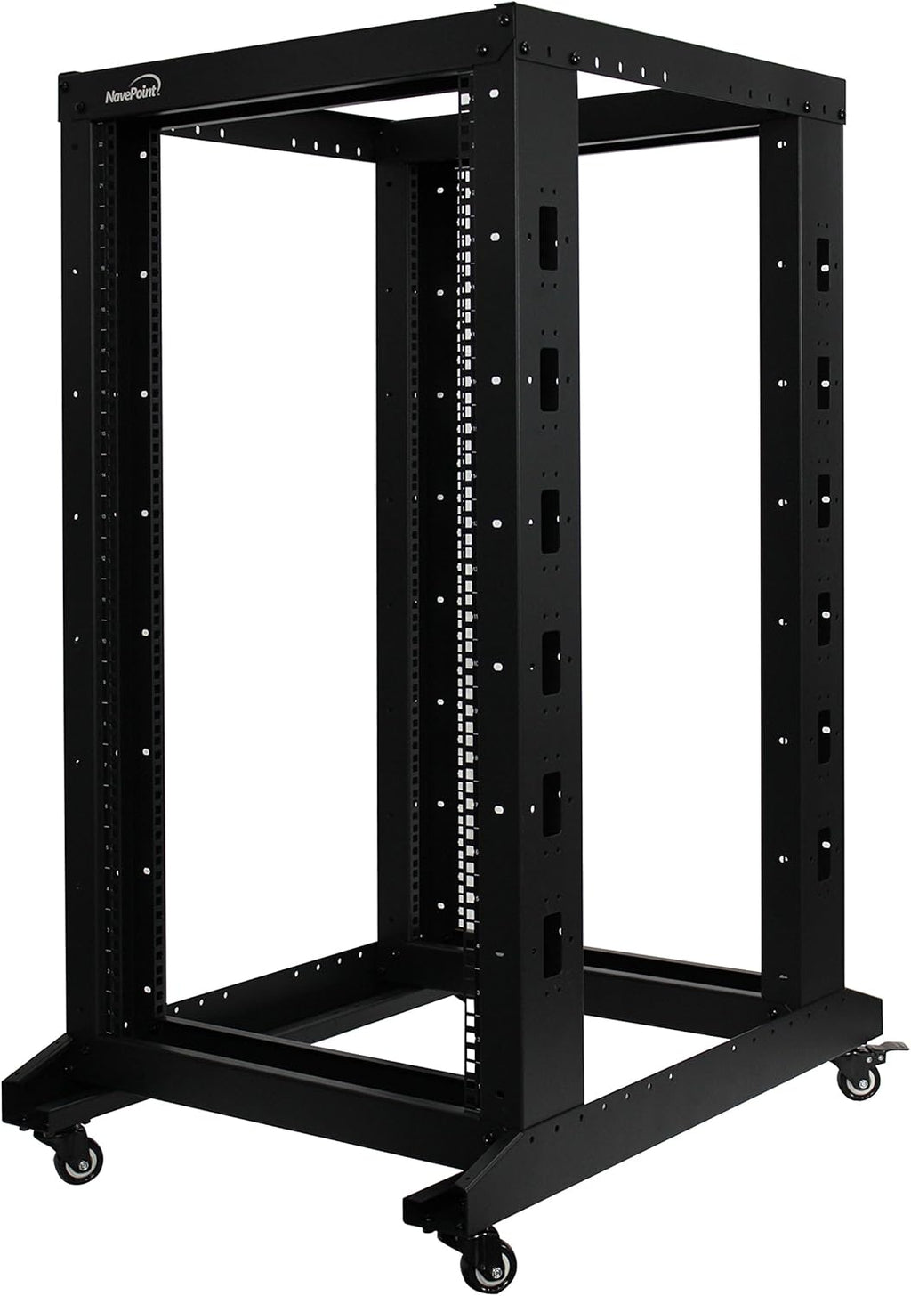 22U 4-Post Open Frame Server Rack Black J628461