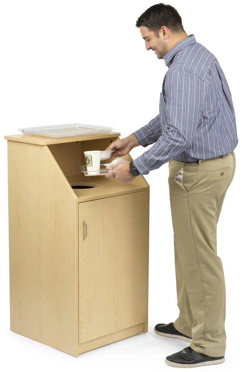 Maple Circular Opening 36 gal Trash Receptacle J2873