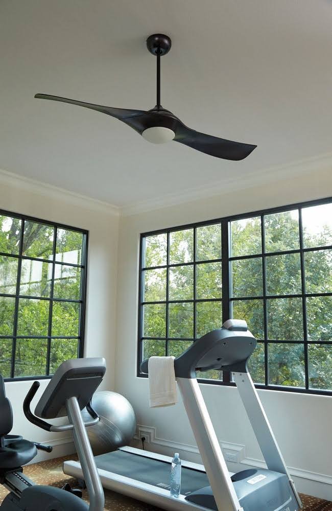 Flat Black Ceiling Fan With Blades Included D689709