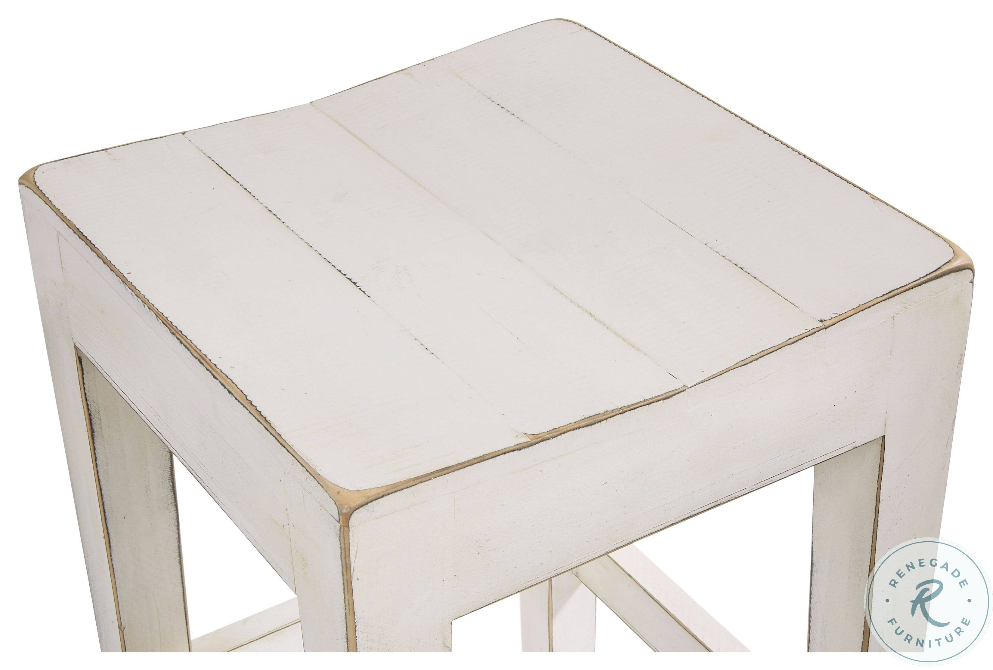 Antique White Counter Height Stool Set of 2 Q4043