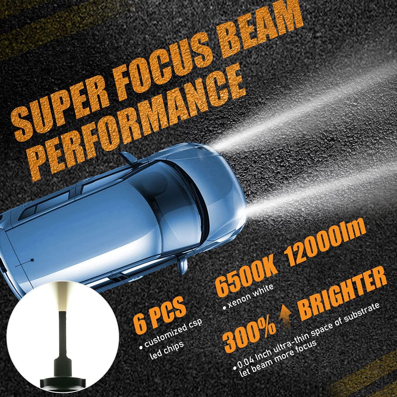9005 H11 Combo LED Light Kit, 88W 24000lm 6500K, Halogen Bulb Replacement, Pack of 4 Z2379