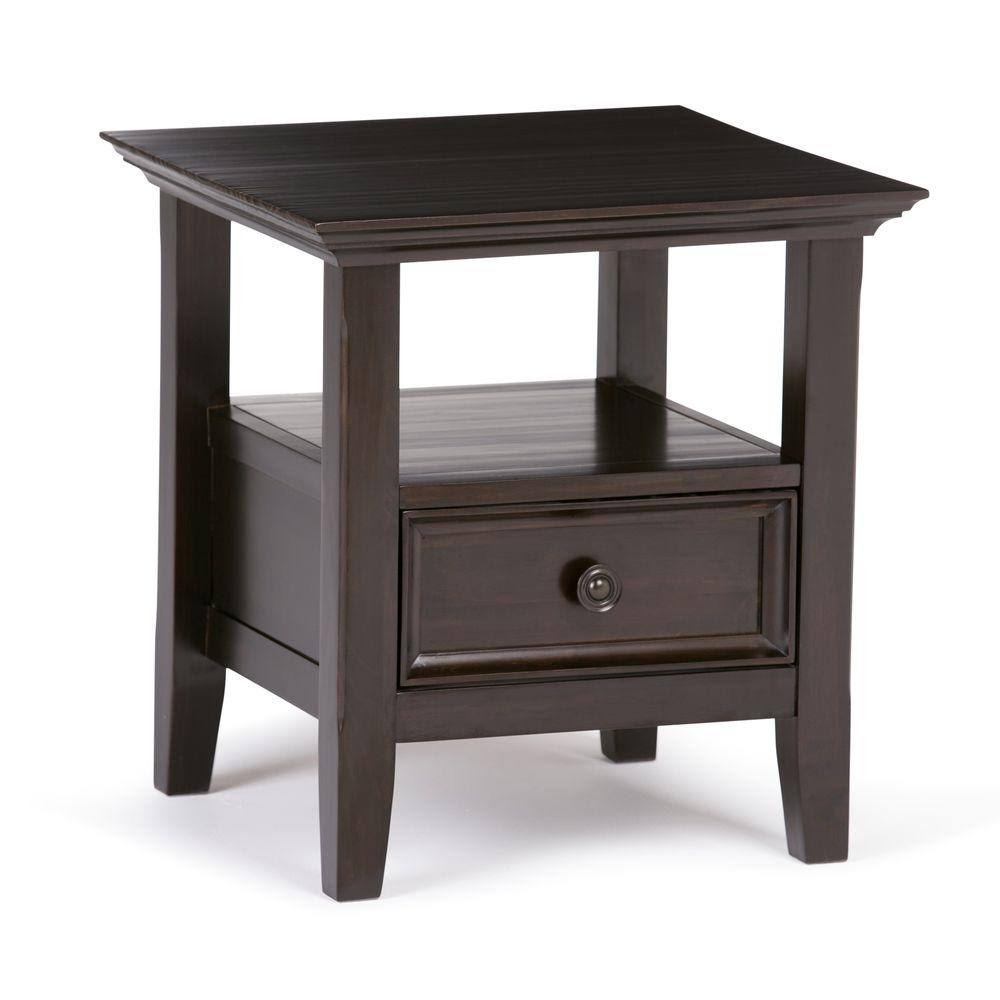 Pine Wood End Table, Hickory Brown V78468