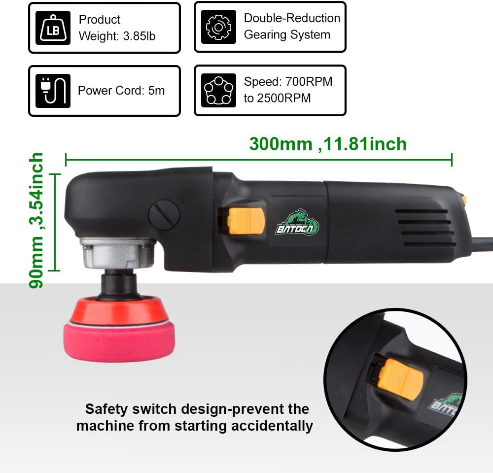 3 inch 6-Level Speed Rotary Car Polisher with Foam Polishing Pads Z1283