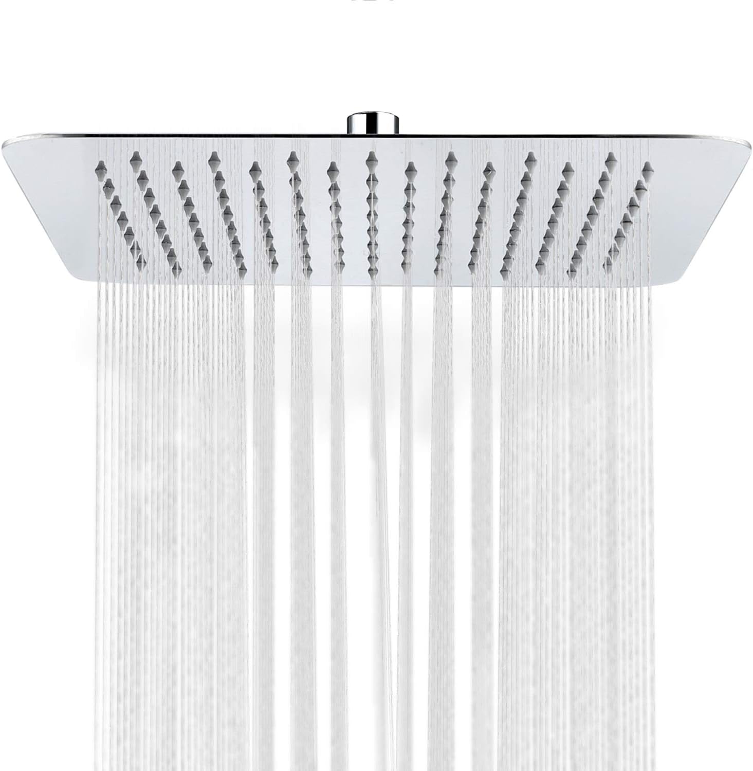16 Inch Square Stainless Steel Shower Head Polished Chrome 2.5 Gpm Pack of 2 C7346