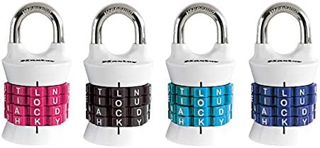 4-Pack Resettable Word Combination Padlock L33284