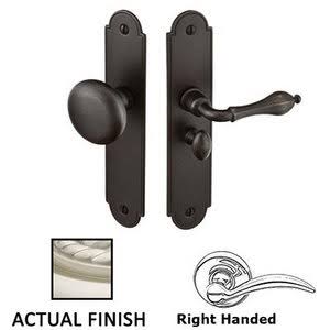 Right Hand Arch Style Screen Door Lock in Satin Nickel I740