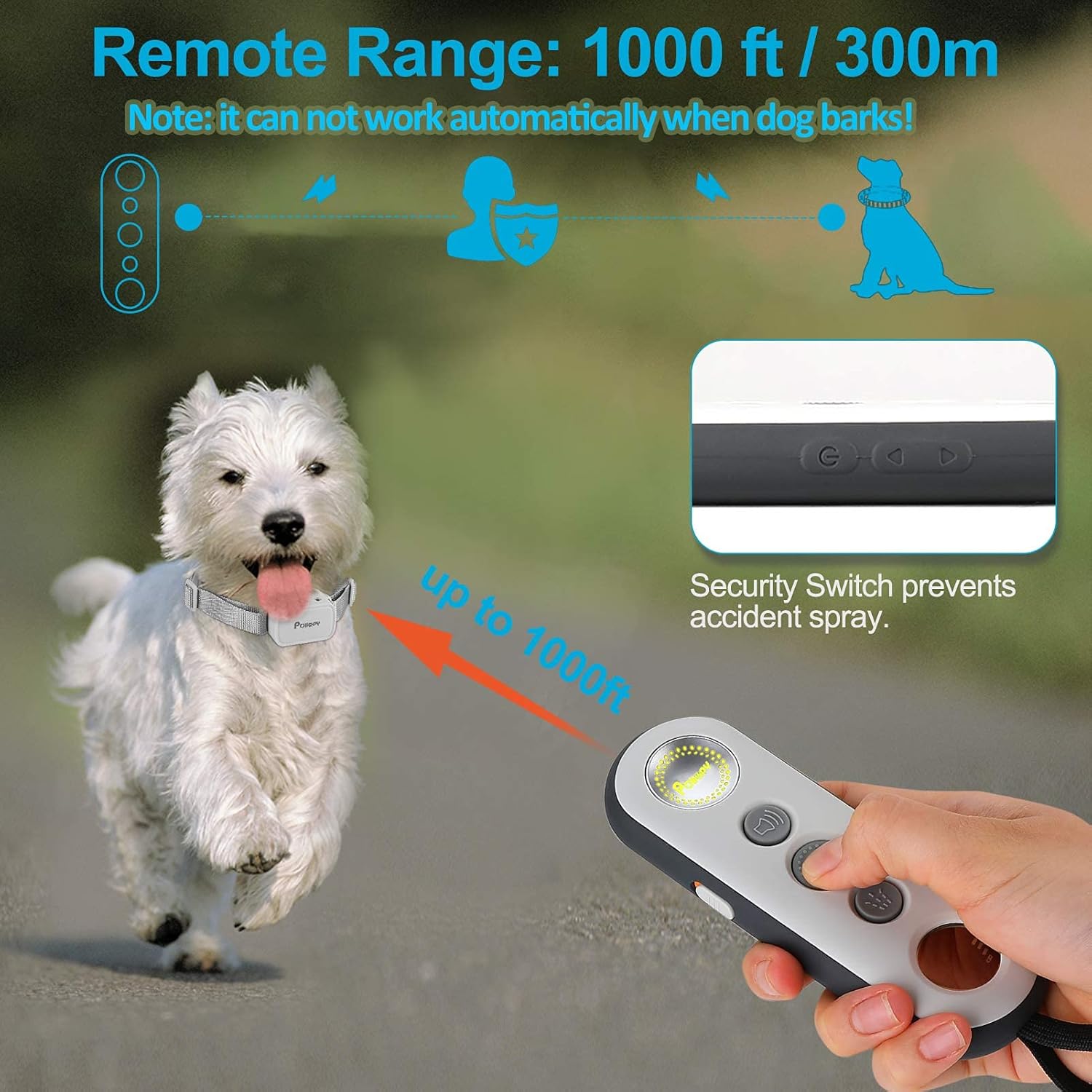 Citronella Dog Training Collar with Remote, 3 Modes & 3 Spray Levels, Spray/ Vibration/ Beep, Rechargeable, Pack of 2 E5690