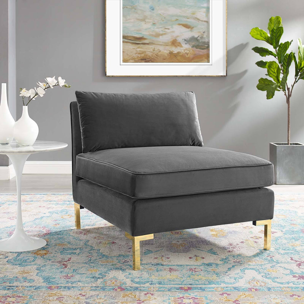 Pink Performance Velvet Armless Chair K6900