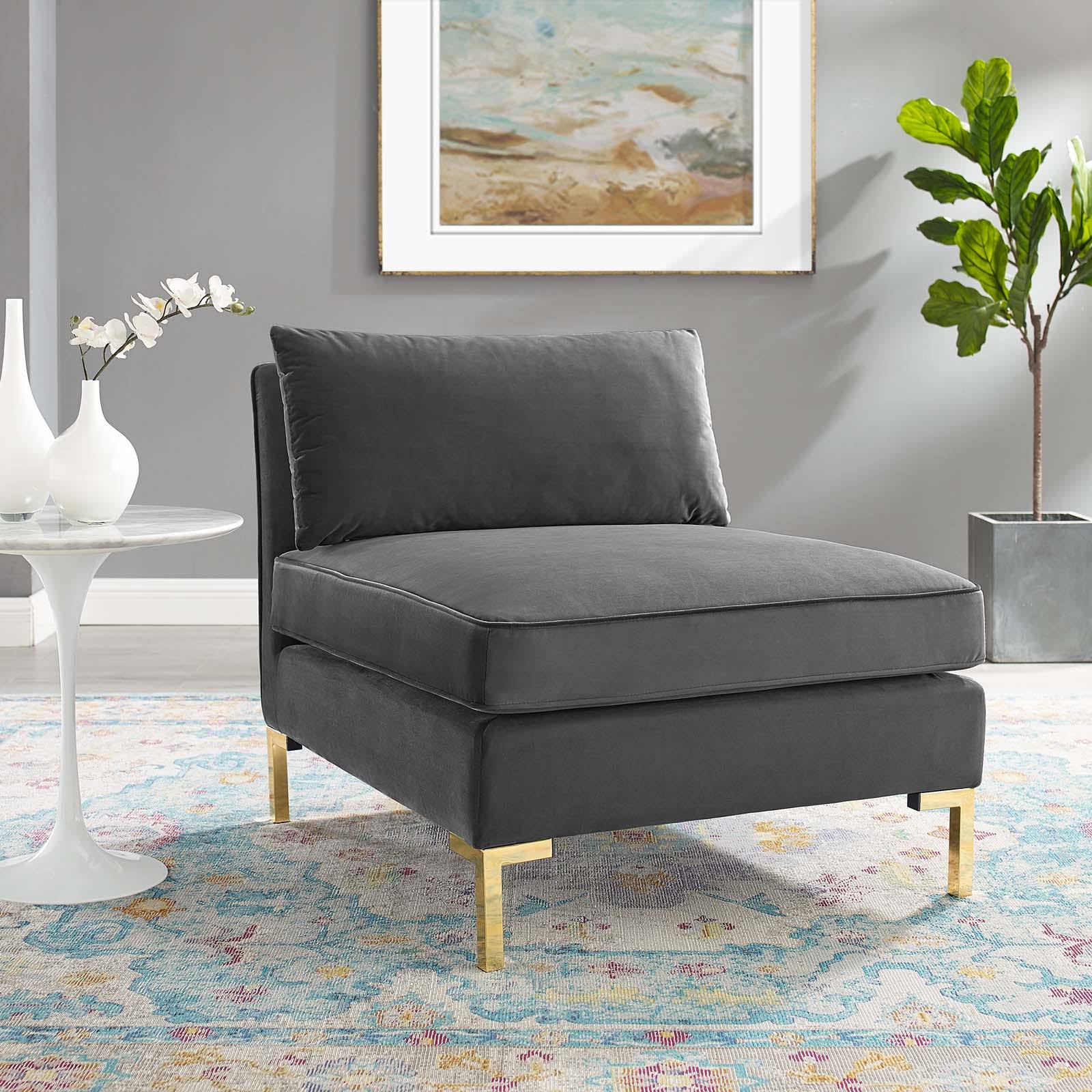 Pink Performance Velvet Armless Chair K6900
