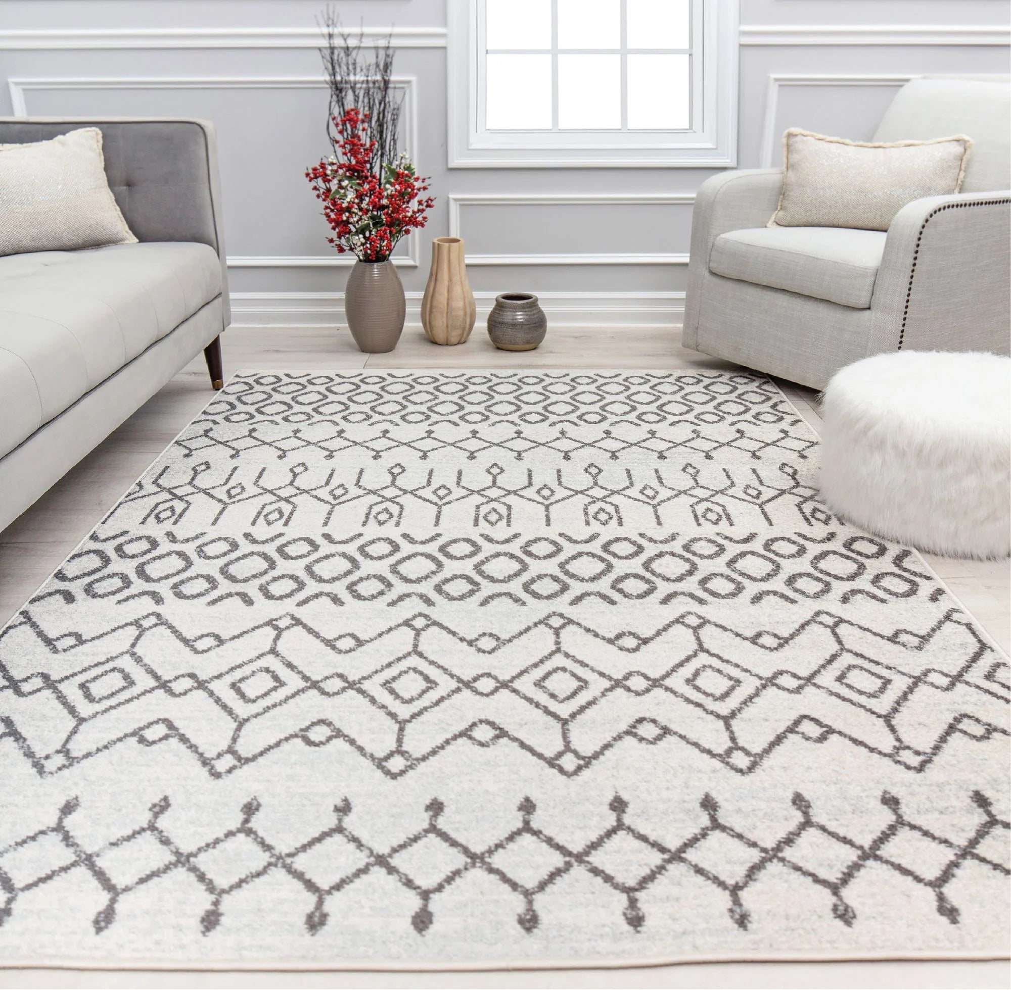White Area Rug R824