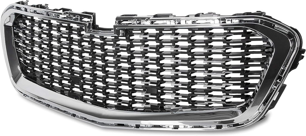 Front Center Grille With Chrome Molding Black Plastic Pack of 2 S161350