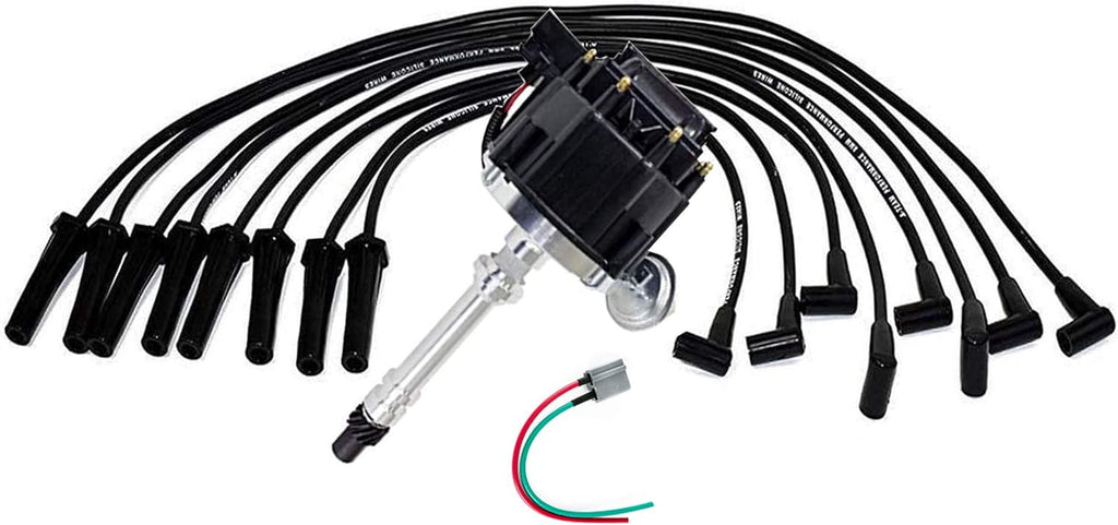 HEI Distributor Complete Kit with Spark Plug Wires and Pigtail Harness W8934