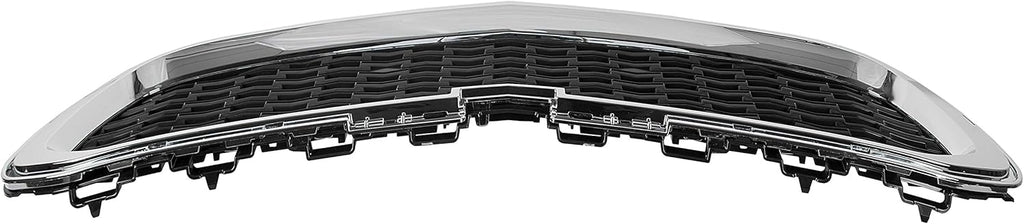 Front Center Grille With Chrome Molding Black Plastic Pack of 2 S161350