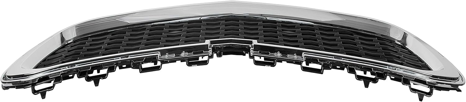 Front Center Grille With Chrome Molding Black Plastic Pack of 2 S161350