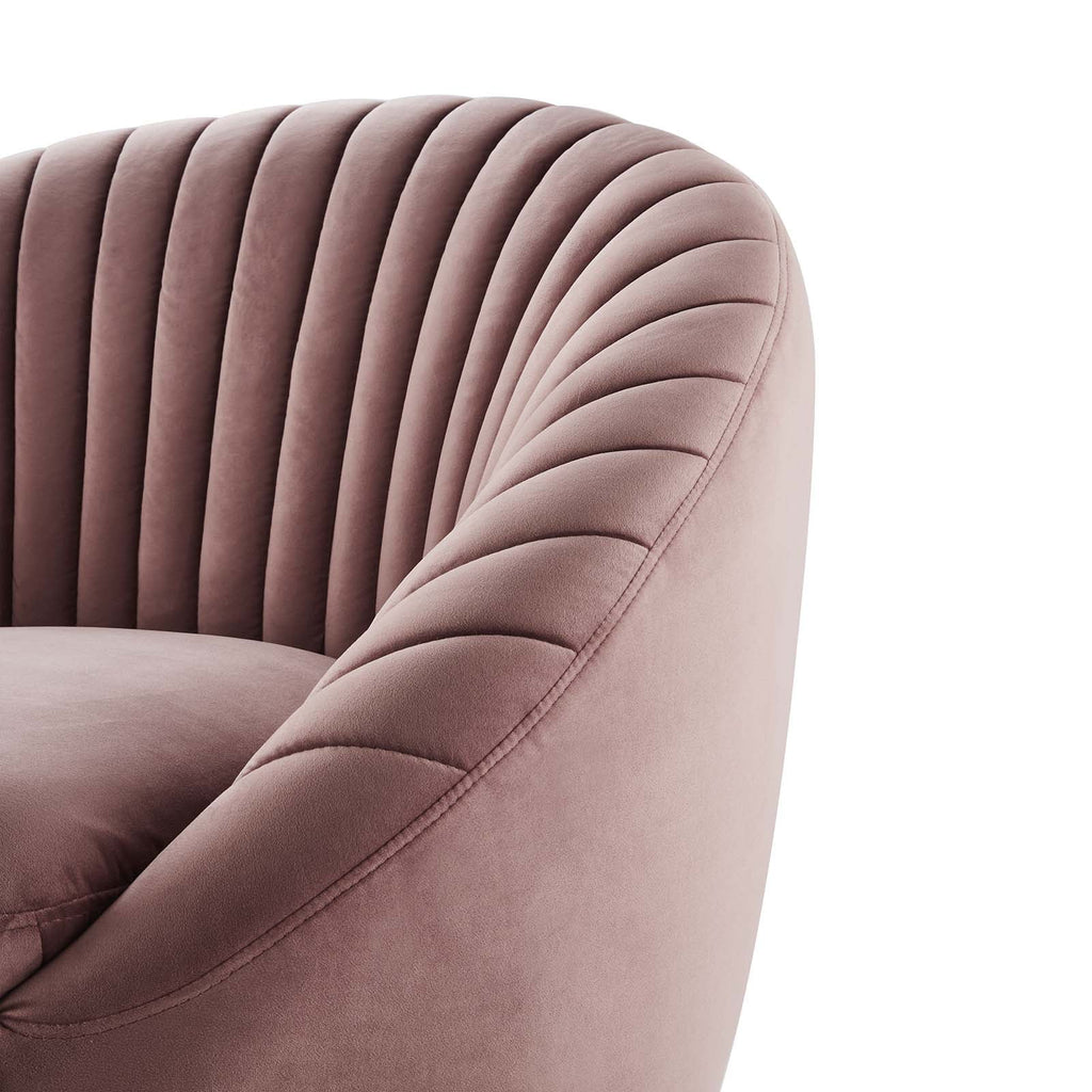 Pink Gold Velvet Swivel Accent Chair C9407