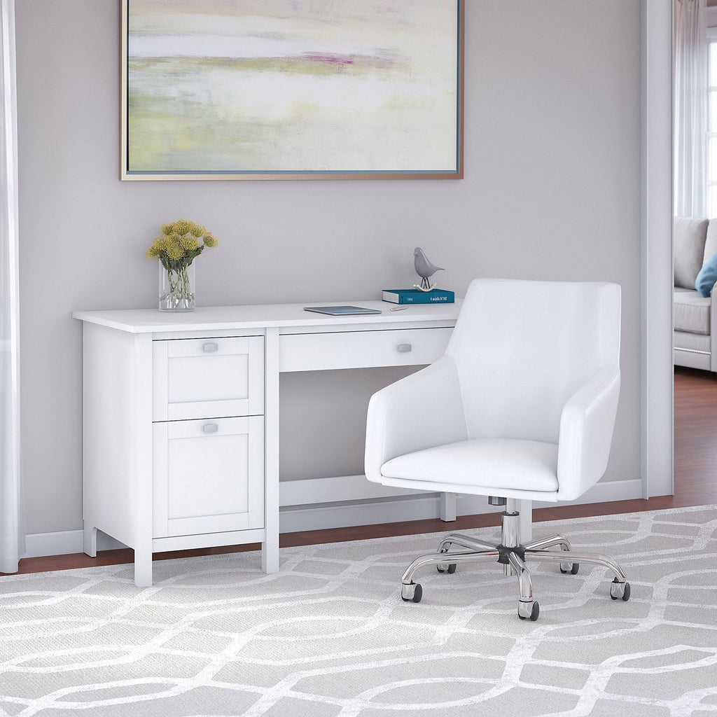 54W Modern Gray Computer Desk and Chair Set Q78910