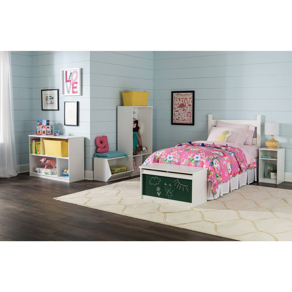 White 2-Tier Offset Bookcase D948