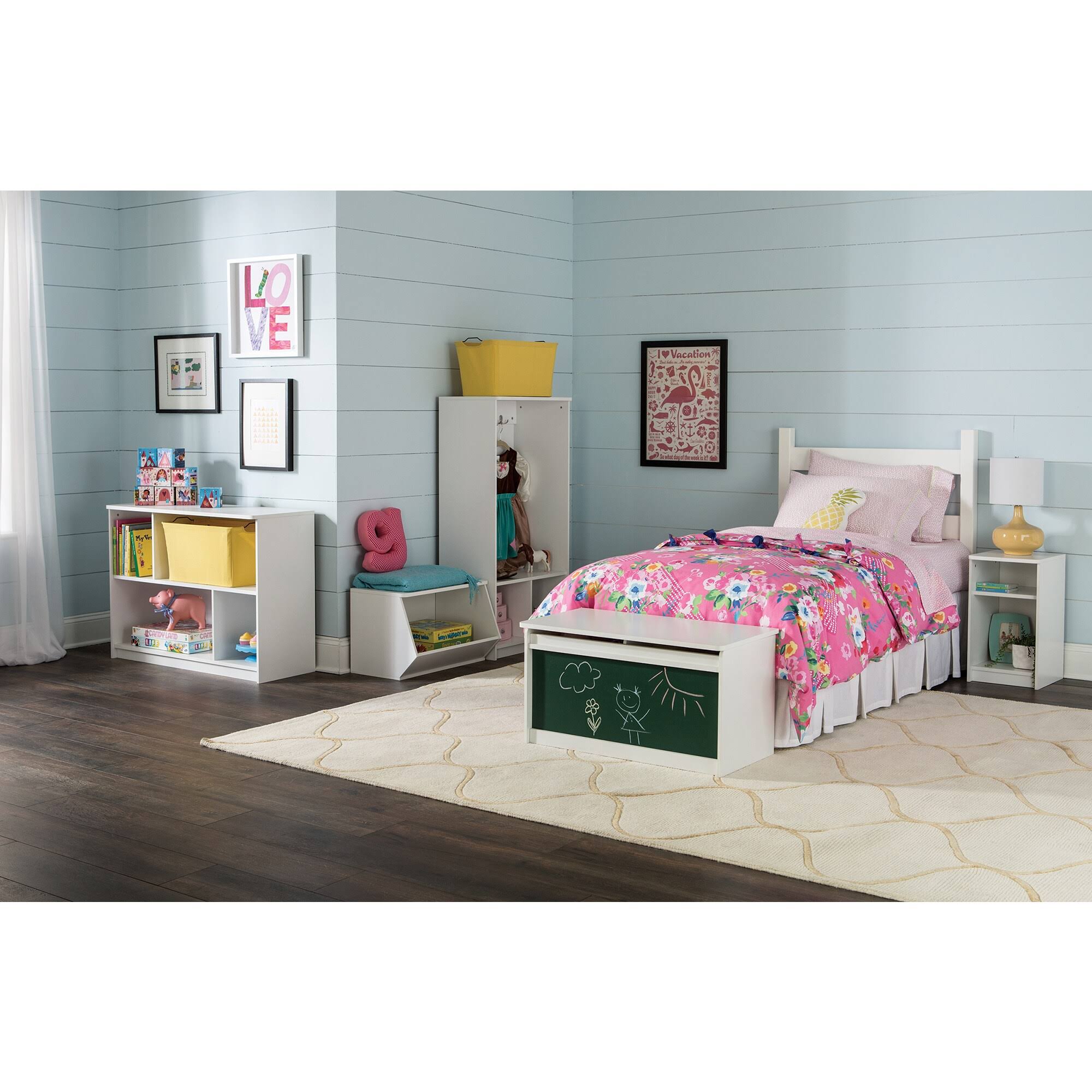 White 2-Tier Offset Bookcase D948