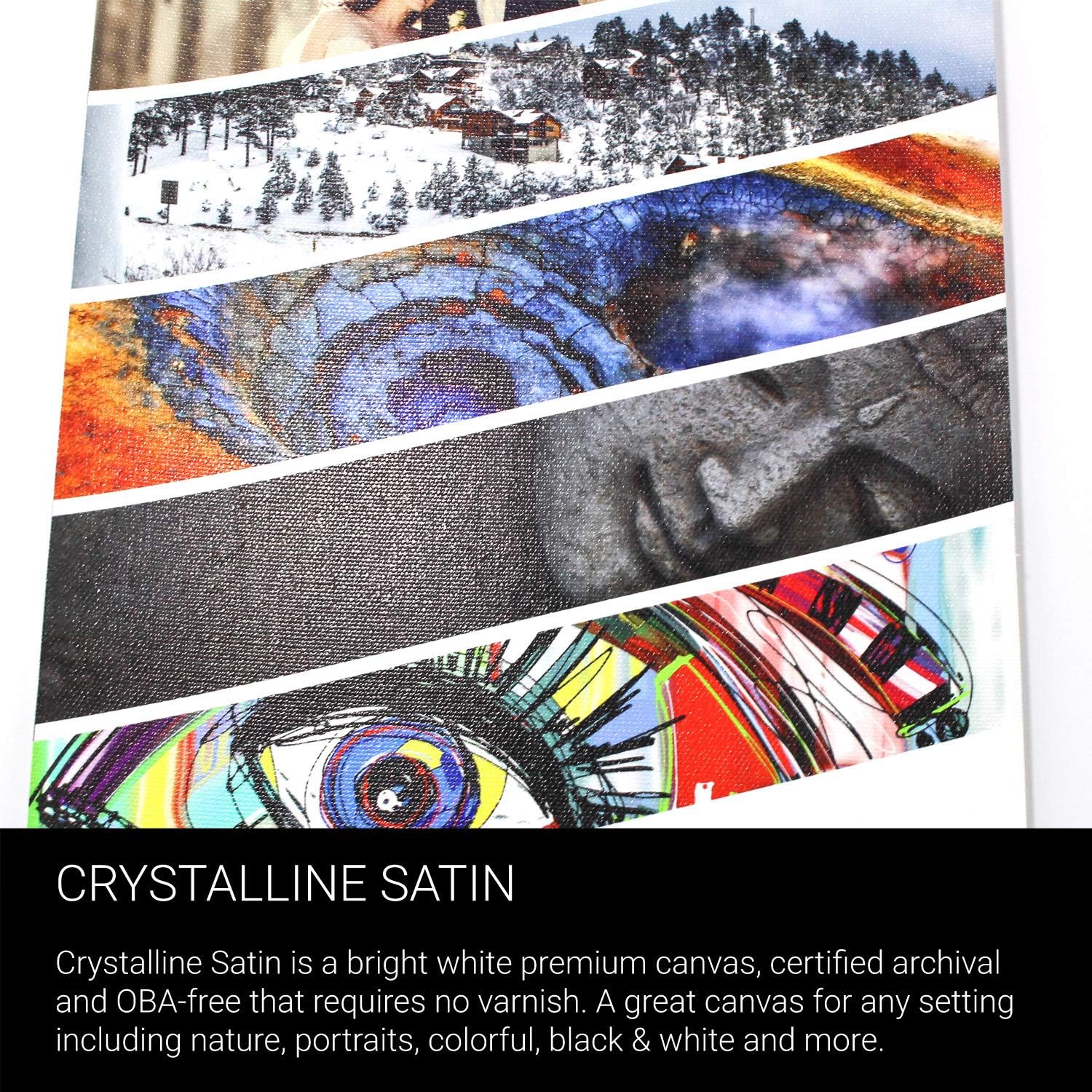 Crystalline Satin Bright White Poly-Cotton Inkjet Canvas 17in x 22in 25 Sheets J2550