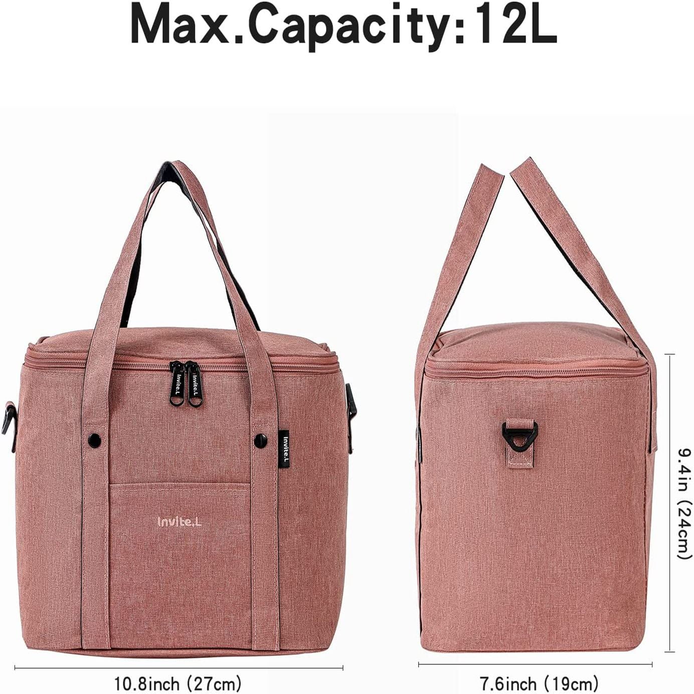 Insulated Lunch Tote with Water Bottle Holder J6207