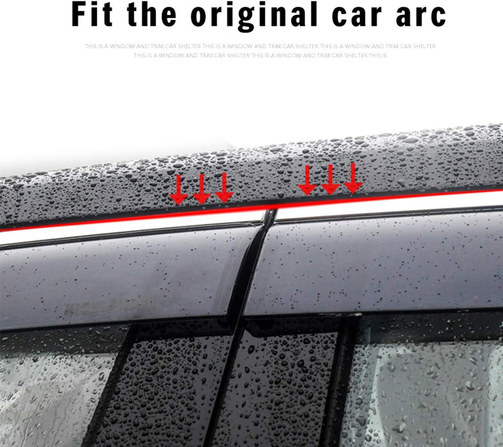 Smoke Car Window Visors Tape-On Outside Deflectors V976380
