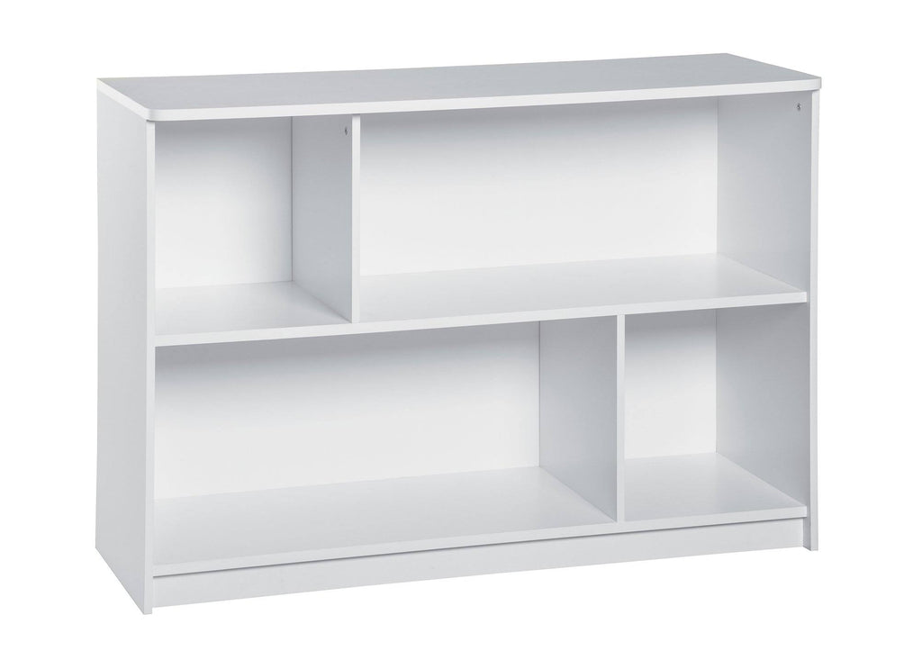 White 2-Tier Offset Bookcase D948