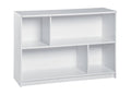 White 2-Tier Offset Bookcase D948