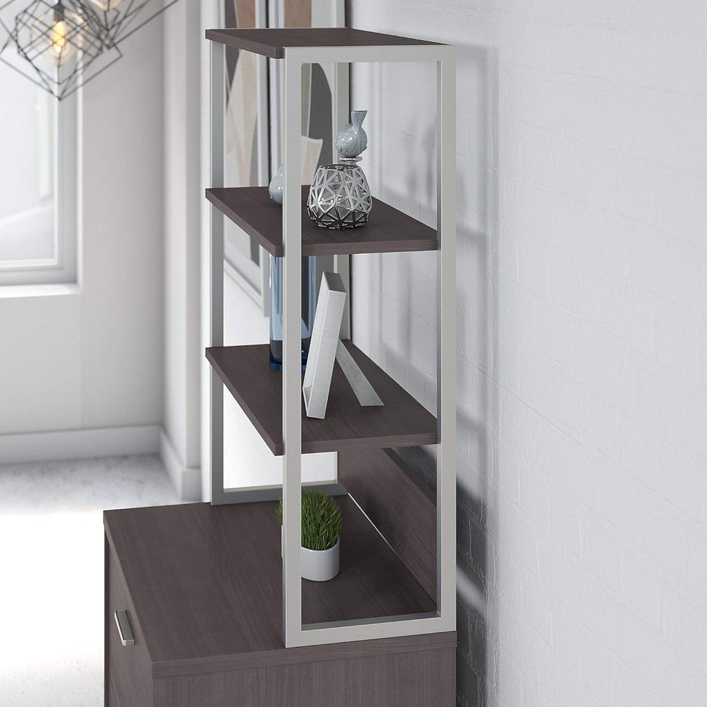 Storm Gray Bookcase Hutch V68822