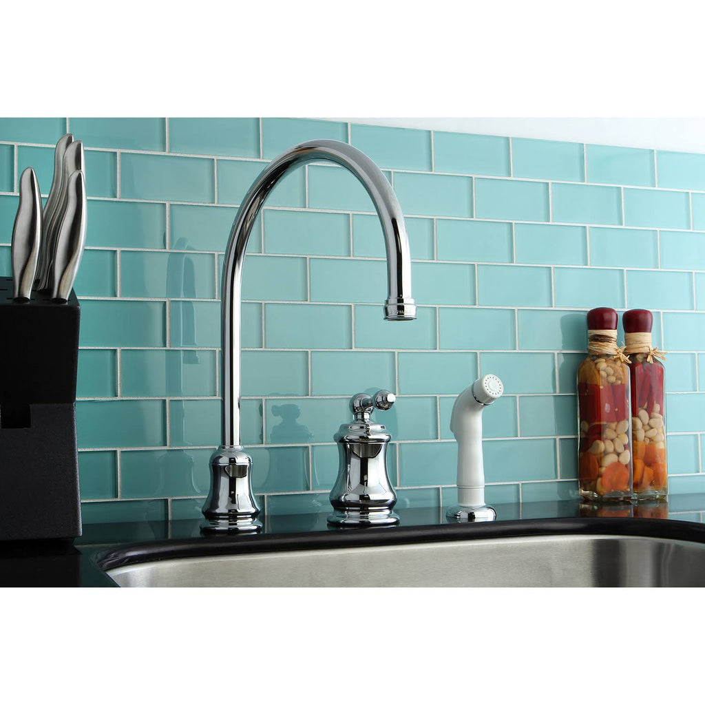 Chrome Single Handle Kitchen Faucet with Sprayer I5215