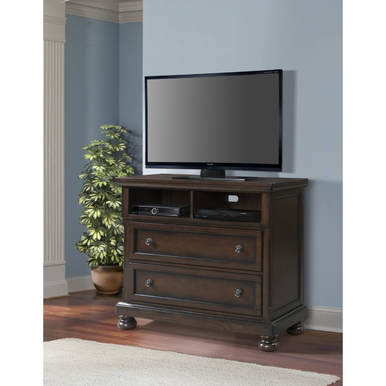 Walnut Media Chest D596