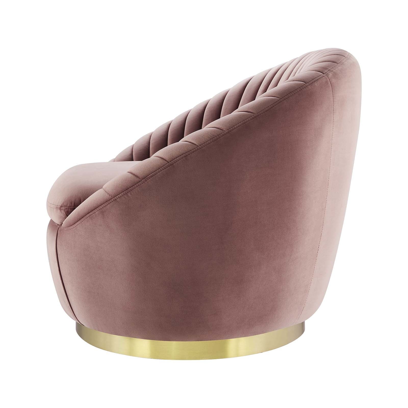 Pink Gold Velvet Swivel Accent Chair C9407