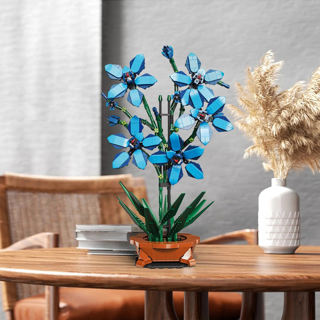 Blue Orchid Bouquet Building Block Set X462