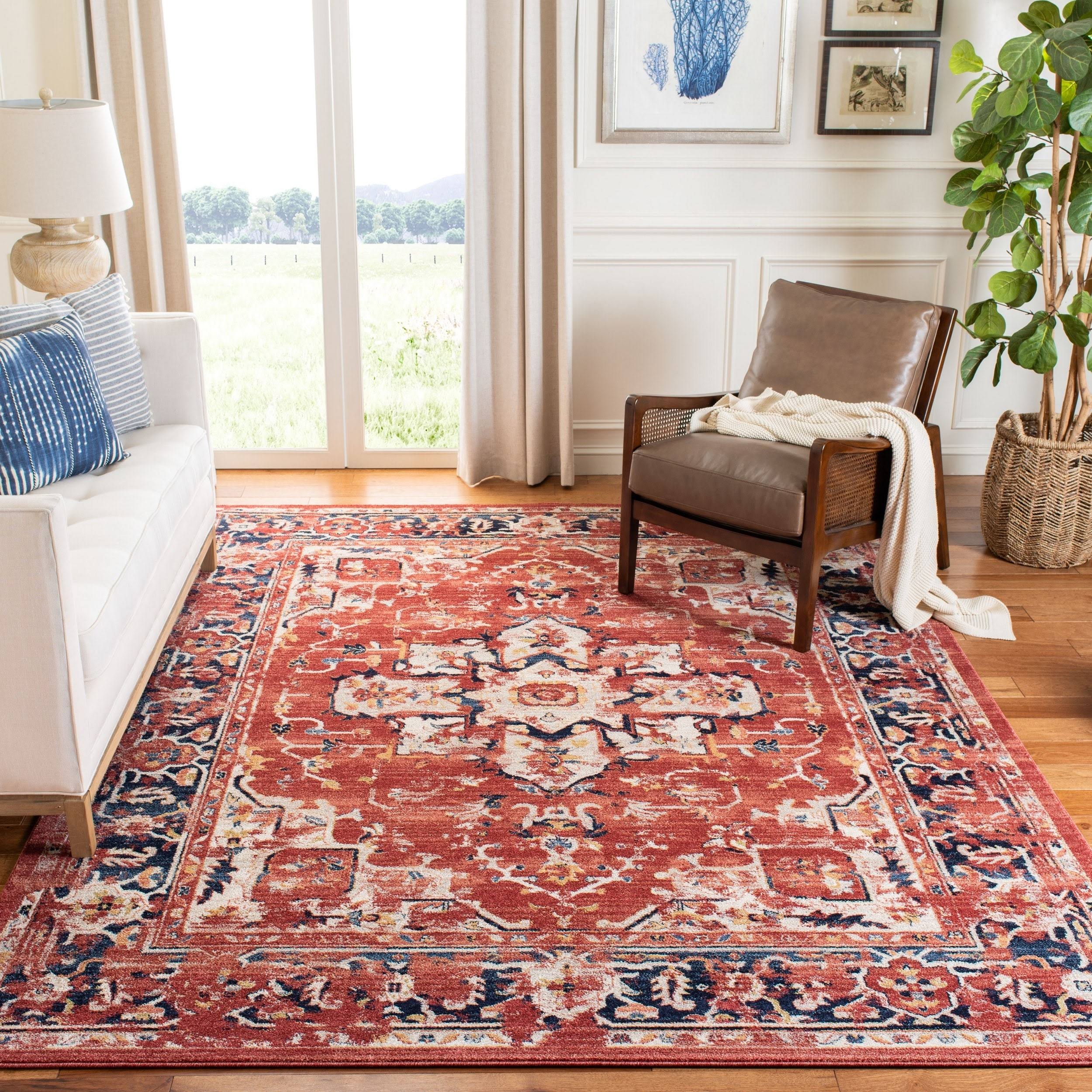Ivory Navy 10 x 14 Rug P8301