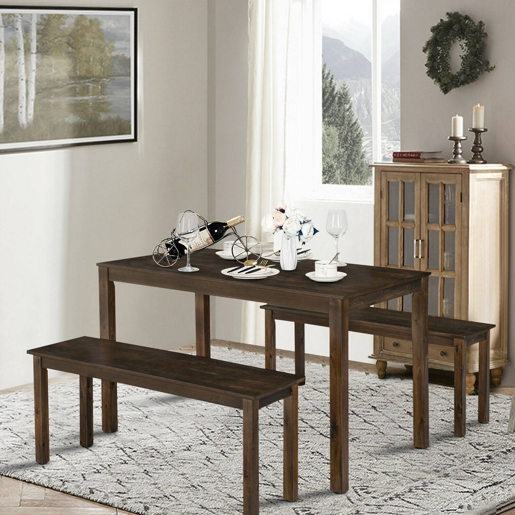 3pcs Dining Table with 2 Benches O234120