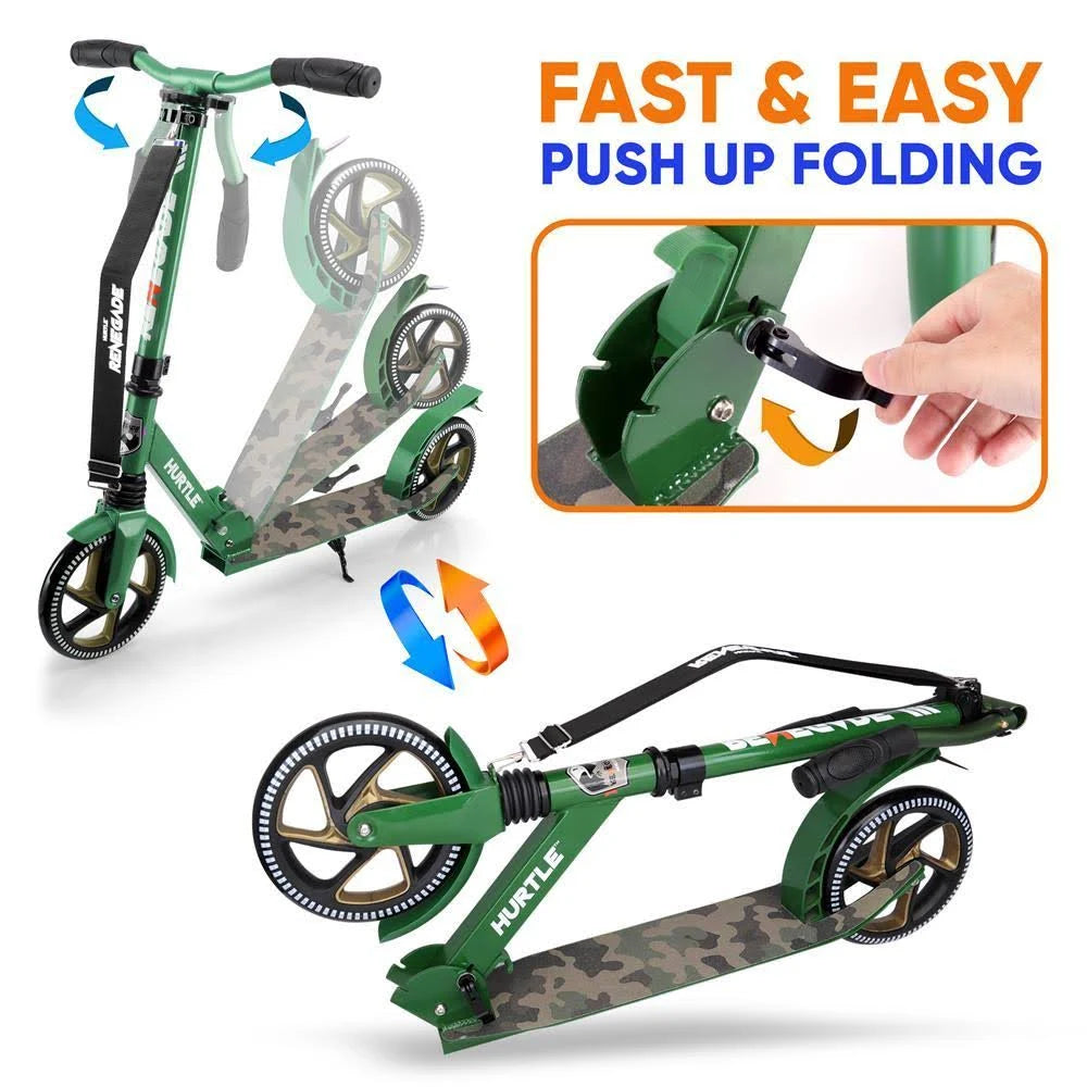 2 Wheel Folding Kick Scooter with Adjustable Handlebar, Camouflage T8013