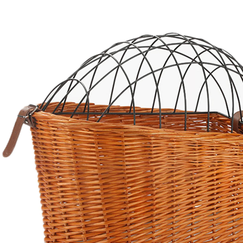 Handwoven Wicker Bike Basket with Wire B6560