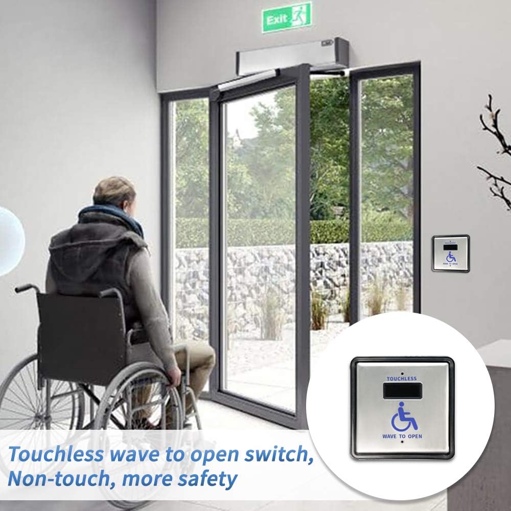 4.5inch Square Stainless Steel Touchless Wave Door Opener A193006