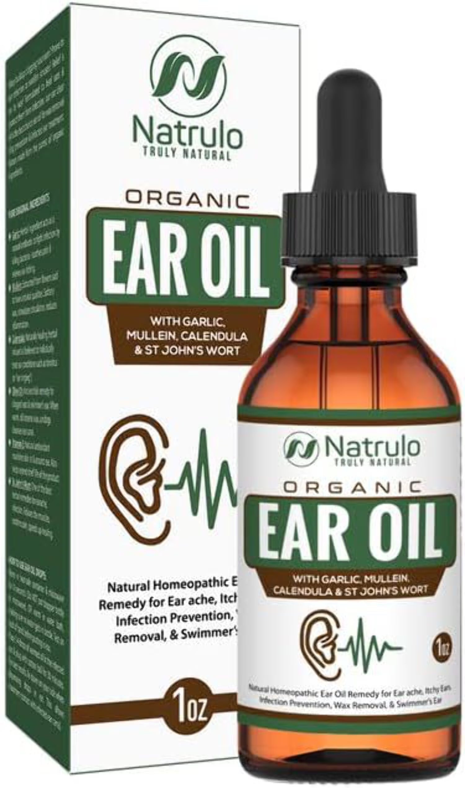 Organic Ear Oil Ear Drops with Mullein, Garlic, Calendula G382146