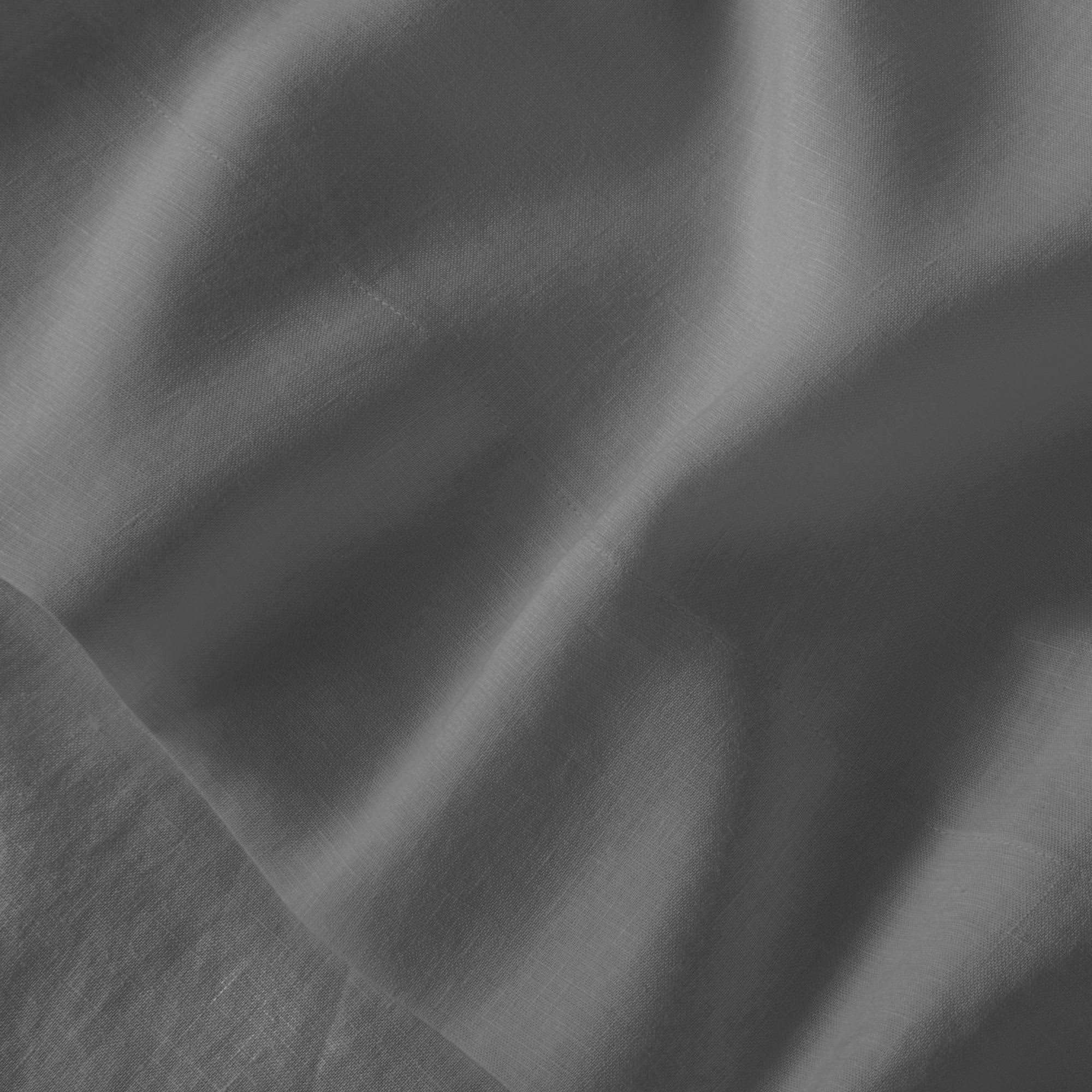 Queen 100% Washed Linen Solid Sheet Set Dark Gray R1866