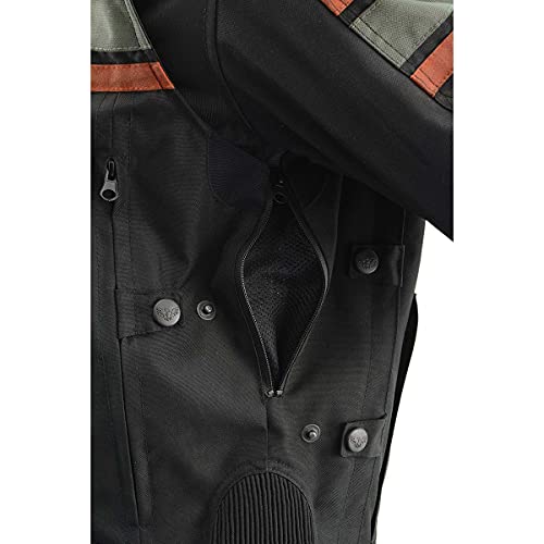 Burnt Orange Leather and Textile Armored Motorcycle Jacket U8548