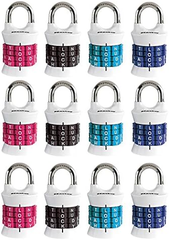 4-Pack Resettable Word Combination Padlock L33284