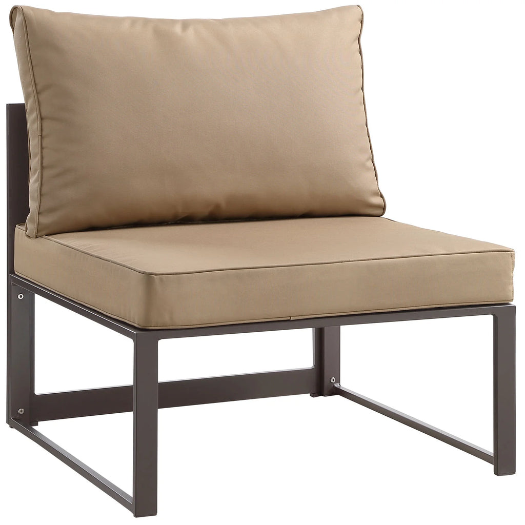 Brown Mocha Armless Outdoor Patio Chair H897669