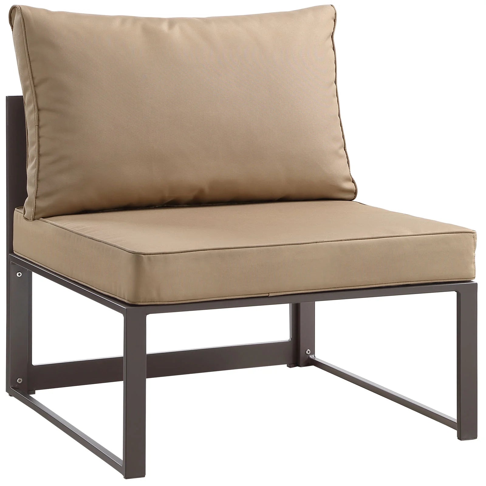 Brown Mocha Armless Outdoor Patio Chair H897669