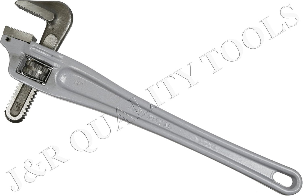 18" Offset Pipe Wrench, 3-1/2" Jaw Capacity, Alloy Steel Jaws, Aluminum Handle, Pack of 2 N490248