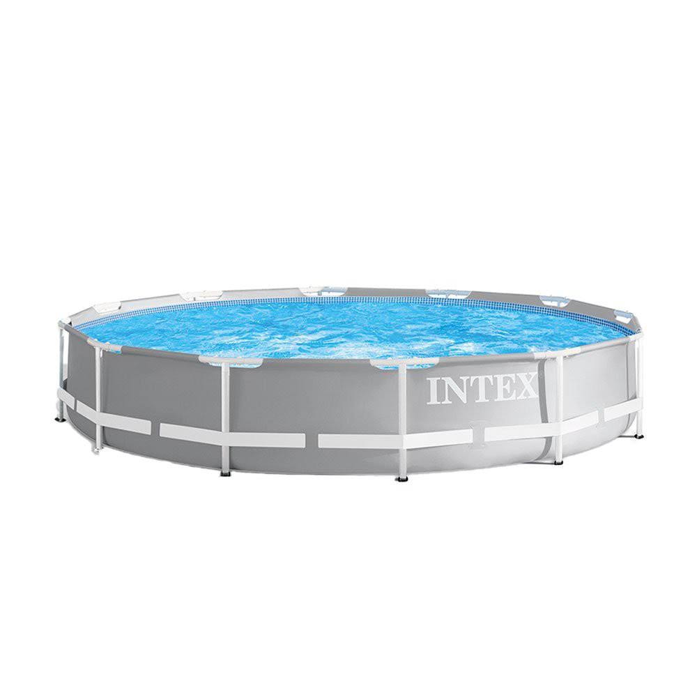12ft x 30in Prism Frame Above Ground Pool with Solar Cover Tarp Blue V227048