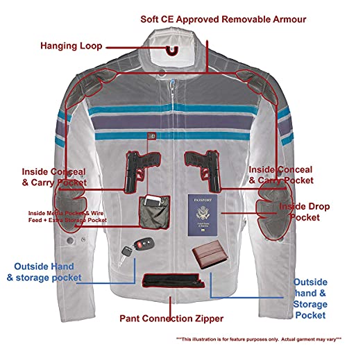 Burnt Orange Leather and Textile Armored Motorcycle Jacket U8548
